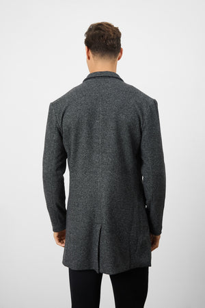 Single Breasted Herringbone Overcoat - TAILORED ATHLETE - USA