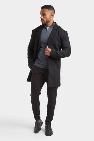 Single Breasted Overcoat in Black - TAILORED ATHLETE - USA