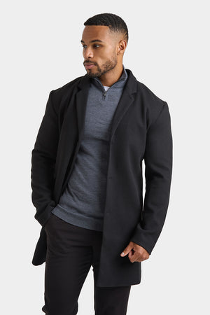 Single Breasted Overcoat in Black - TAILORED ATHLETE - USA