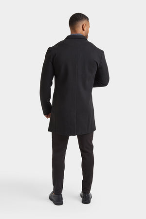 Single Breasted Overcoat in Black - TAILORED ATHLETE - USA