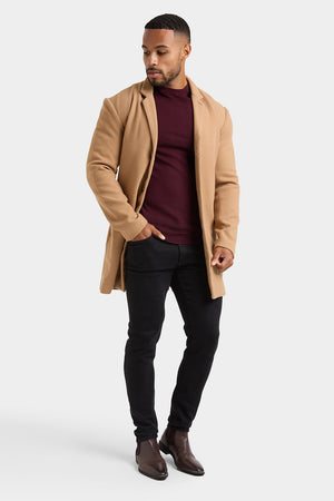 Single Breasted Overcoat in Camel - TAILORED ATHLETE - USA