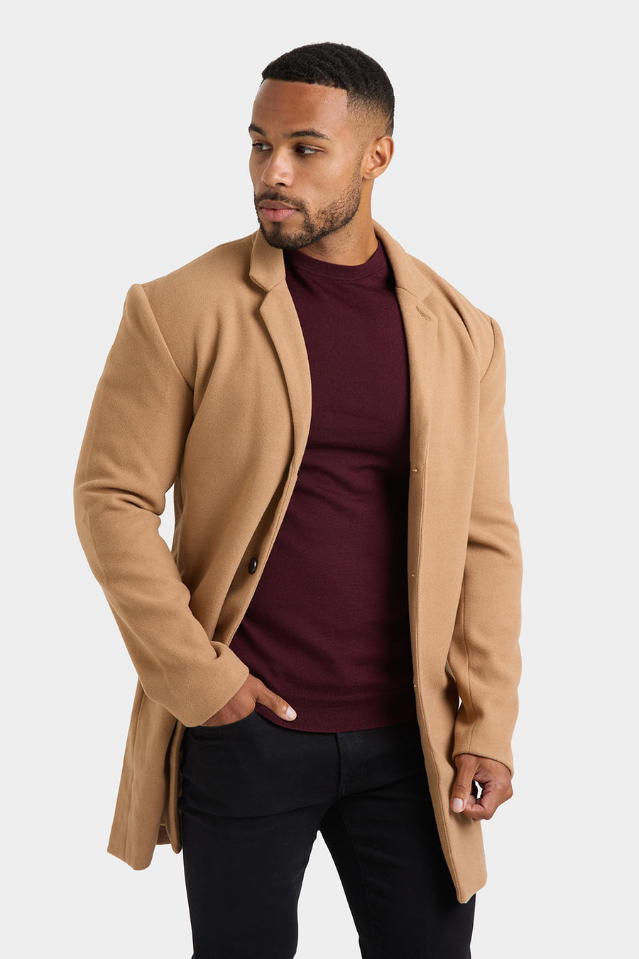 Single Breasted Overcoat in Camel - TAILORED ATHLETE - USA