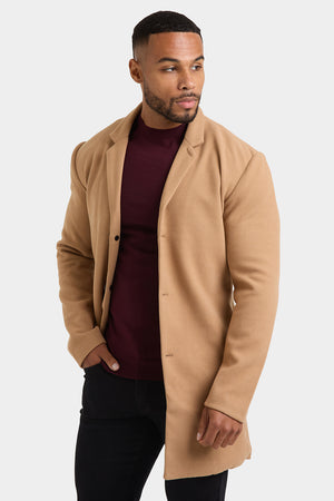 Single Breasted Overcoat in Camel - TAILORED ATHLETE - USA