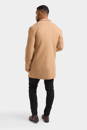 Single Breasted Overcoat in Camel - TAILORED ATHLETE - USA