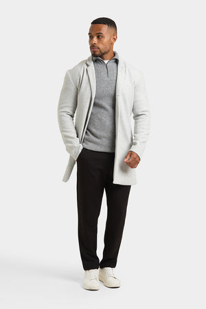 Single Breasted Overcoat in Pale Grey - TAILORED ATHLETE - USA