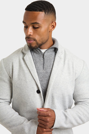 Single Breasted Overcoat in Pale Grey - TAILORED ATHLETE - USA