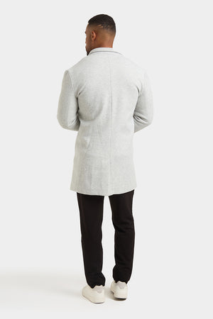 Single Breasted Overcoat in Pale Grey - TAILORED ATHLETE - USA