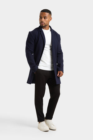 Single Breasted Overcoat in Navy - TAILORED ATHLETE - USA