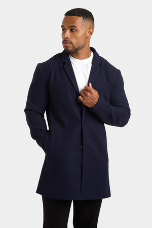 Single Breasted Overcoat in Navy - TAILORED ATHLETE - USA