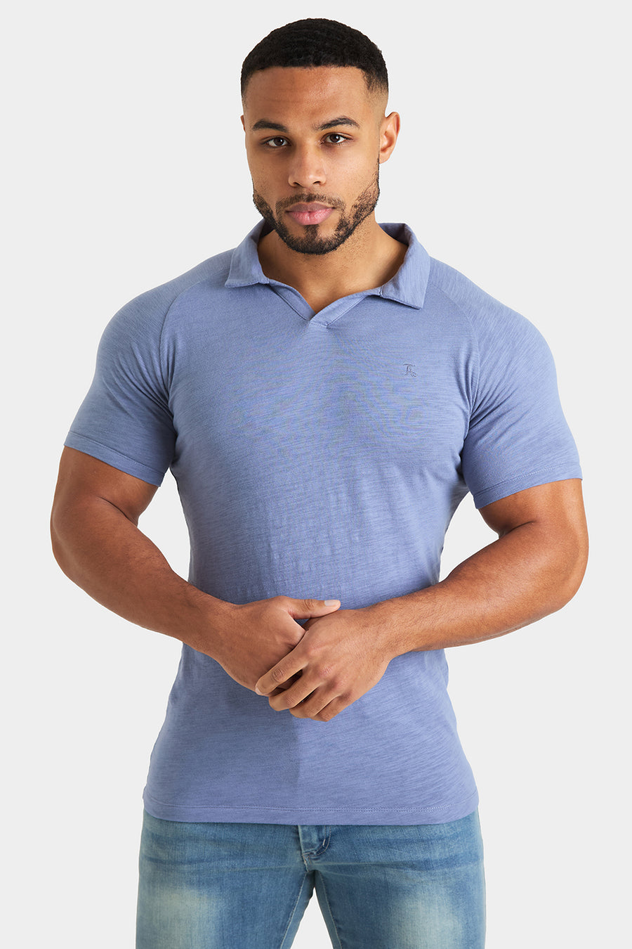 Slub Buttonless Polo in Washed Ink - TAILORED ATHLETE - USA