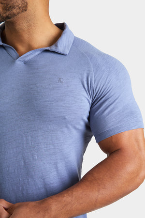 Slub Buttonless Polo in Washed Ink - TAILORED ATHLETE - USA