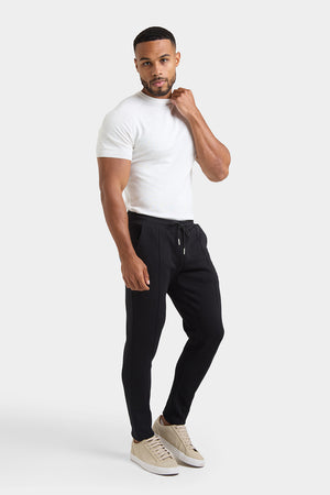 Smart Pique Joggers in Black - TAILORED ATHLETE - USA