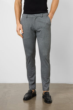 Herringbone Stripe Pants in Dark Grey - TAILORED ATHLETE - USA