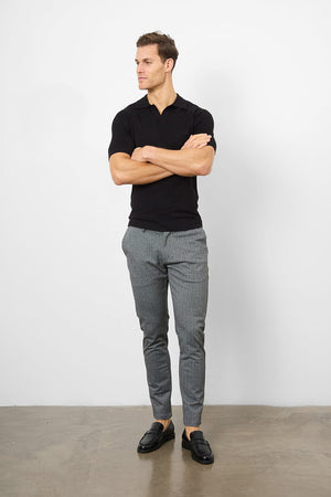 Herringbone Stripe Pants in Dark Grey - TAILORED ATHLETE - USA