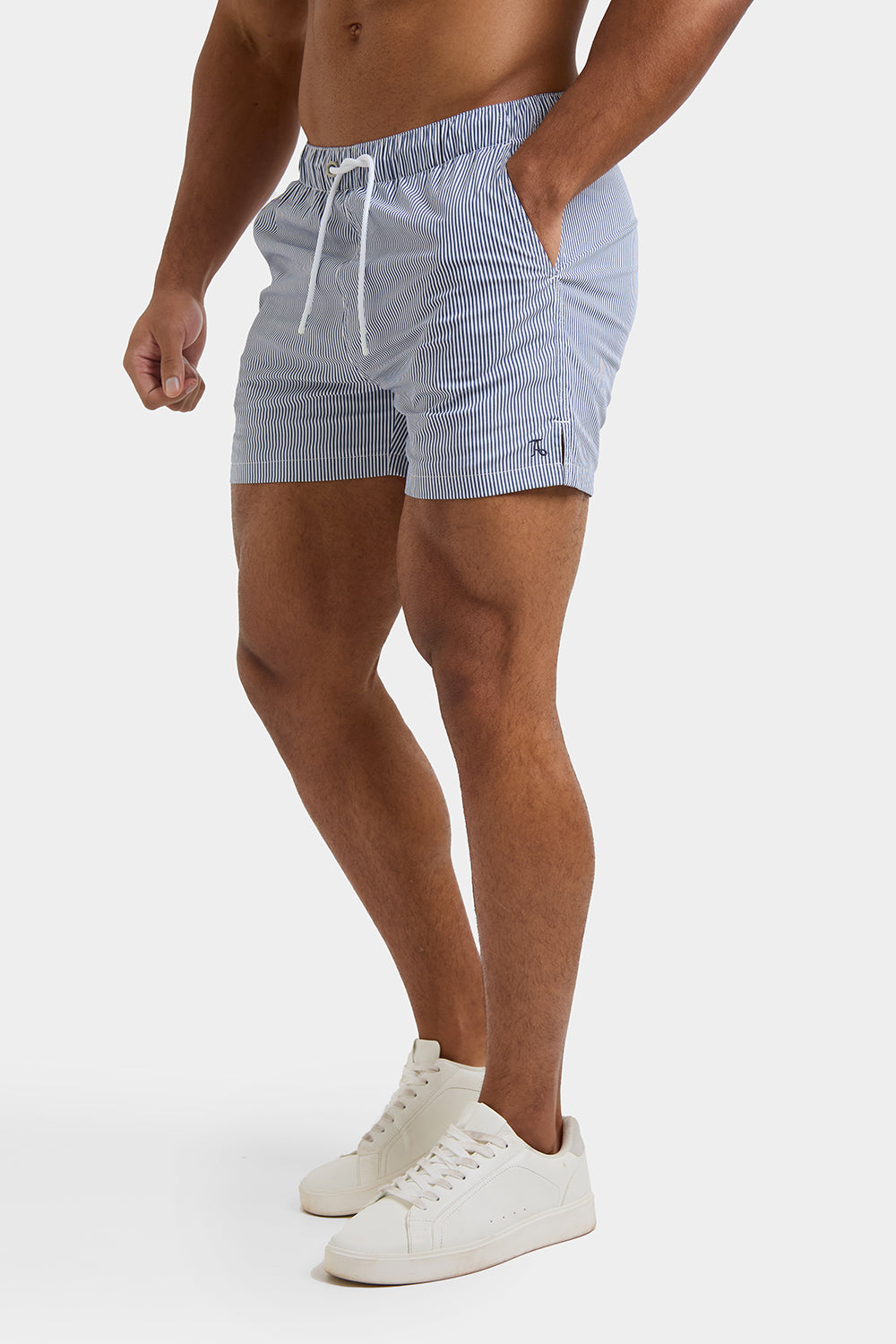 Fine Stripe Swim Shorts in Blue/White - TAILORED ATHLETE - USA