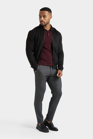 Suede Look Bomber Jacket in Black - TAILORED ATHLETE - USA