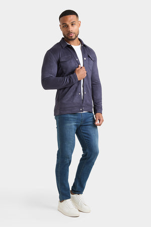 Suede Look Shacket in Navy - TAILORED ATHLETE - USA