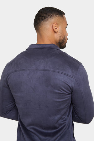 Suede Look Shacket in Navy - TAILORED ATHLETE - USA