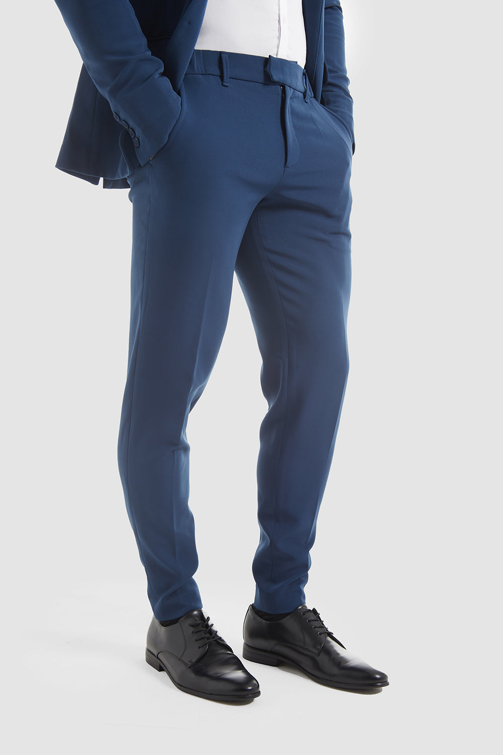Navy blue dress pants with darting - Man | Roberto Verino