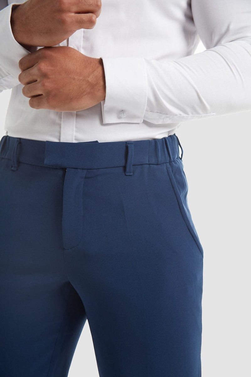 True muscle fit navy tech suit pants for a tailored look 38W 34L True muscle fit navy tech suit pants for a tailored look 38W 34L