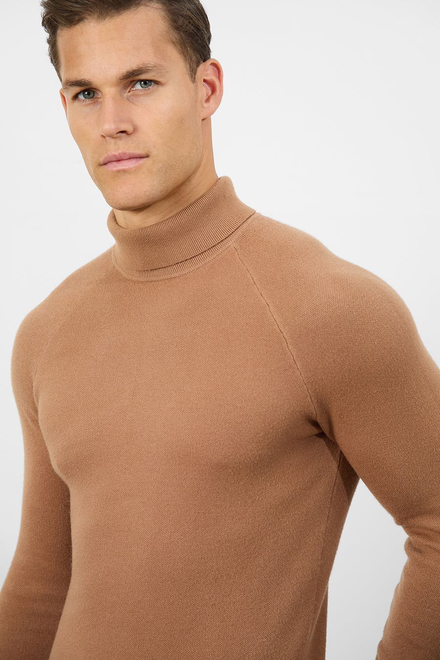 Supersoft Roll Neck in Camel - TAILORED ATHLETE - USA