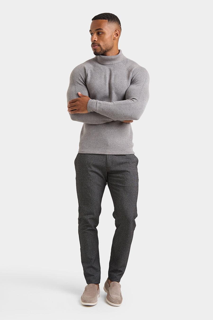 Supersoft Roll Neck in Grey Marl - TAILORED ATHLETE - USA