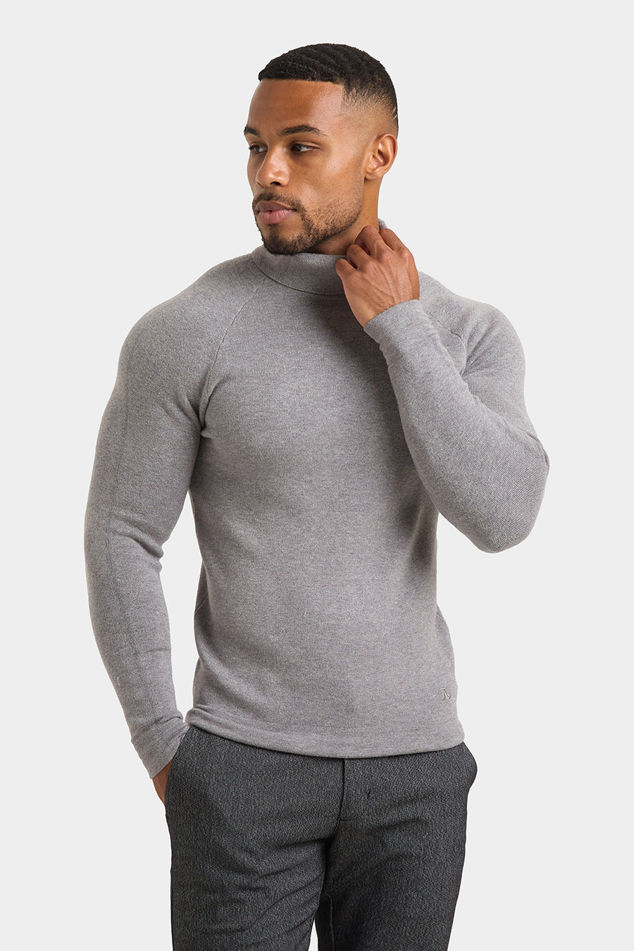 Supersoft Roll Neck in Grey Marl - TAILORED ATHLETE - USA