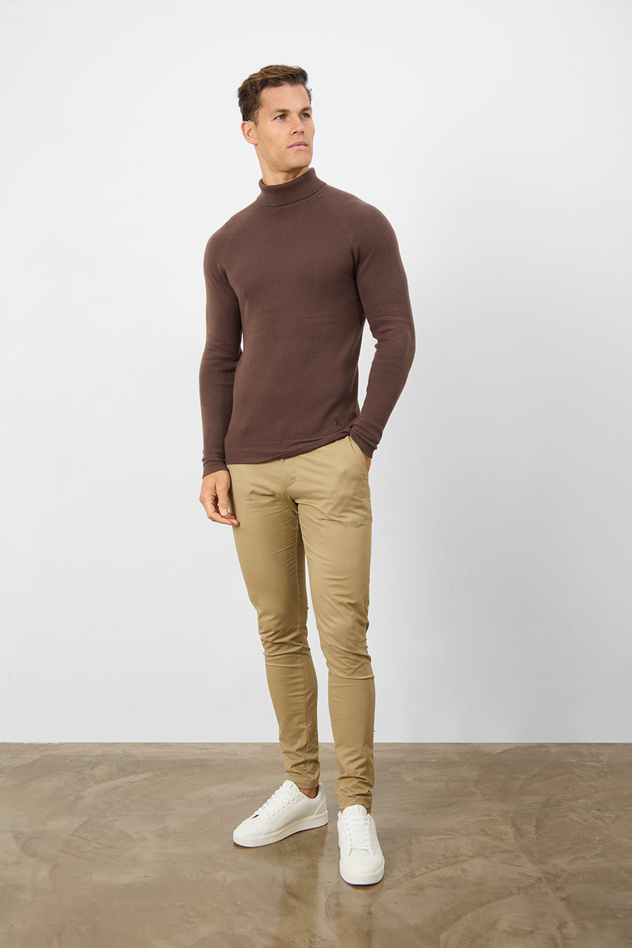 Supersoft Roll Neck in Dark Mink - TAILORED ATHLETE - USA