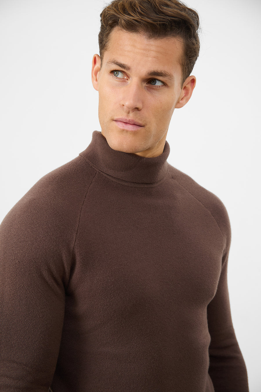 Supersoft Roll Neck in Dark Mink - TAILORED ATHLETE - USA