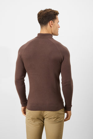 Supersoft Roll Neck in Dark Mink - TAILORED ATHLETE - USA