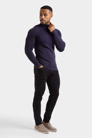 Supersoft Turtleneck in Navy - TAILORED ATHLETE - USA