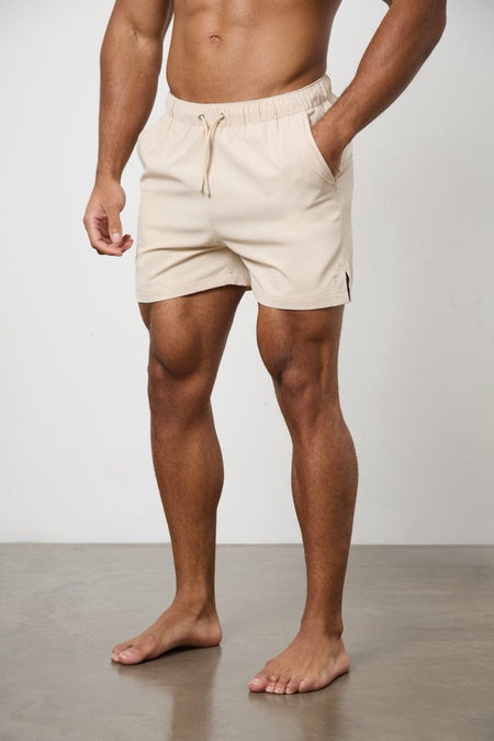 Plain Swim Shorts in Stone - TAILORED ATHLETE - USA