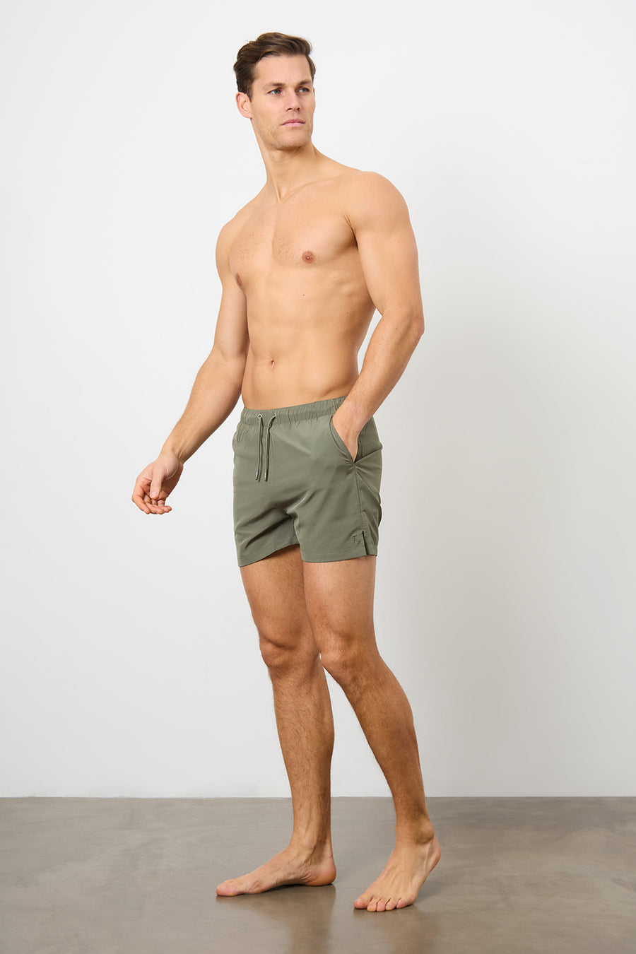 Plain Swim Short in Khaki - TAILORED ATHLETE - USA