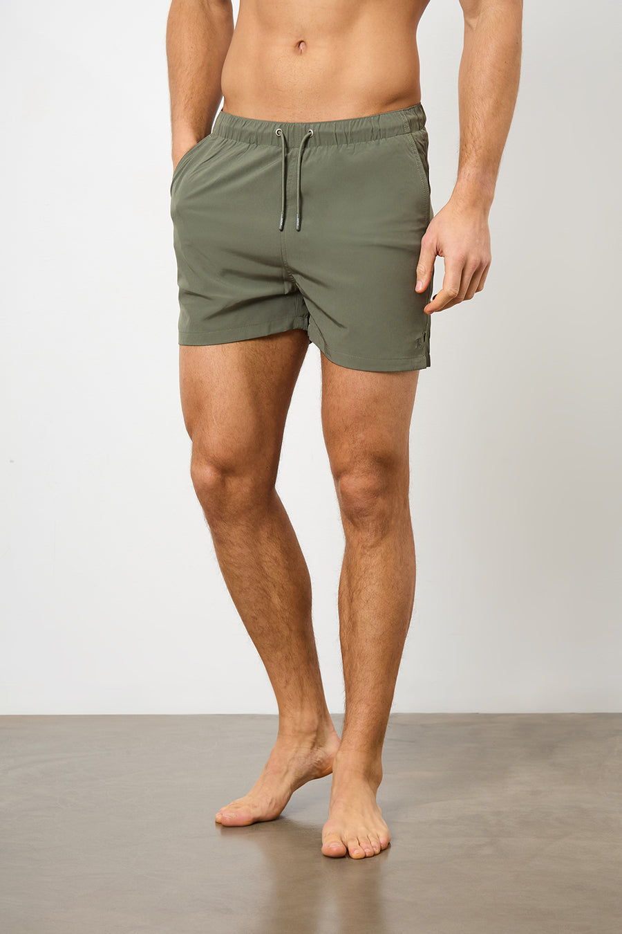 Plain Swim Shorts in Khaki - TAILORED ATHLETE - USA