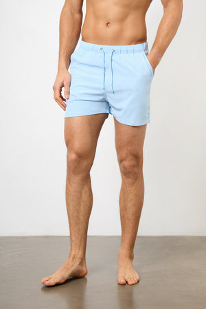 Plain Swim Short in Soft Blue - Longer Length - TAILORED ATHLETE - USA