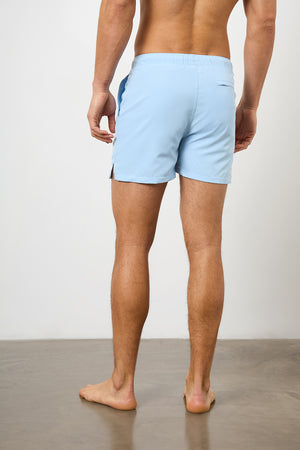 Plain Swim Short in Soft Blue - Longer Length - TAILORED ATHLETE - USA