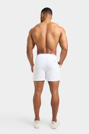 Plain Swim Shorts in White - TAILORED ATHLETE - USA