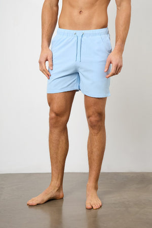 Plain Swim Short in Soft Blue - Longer Length - TAILORED ATHLETE - USA