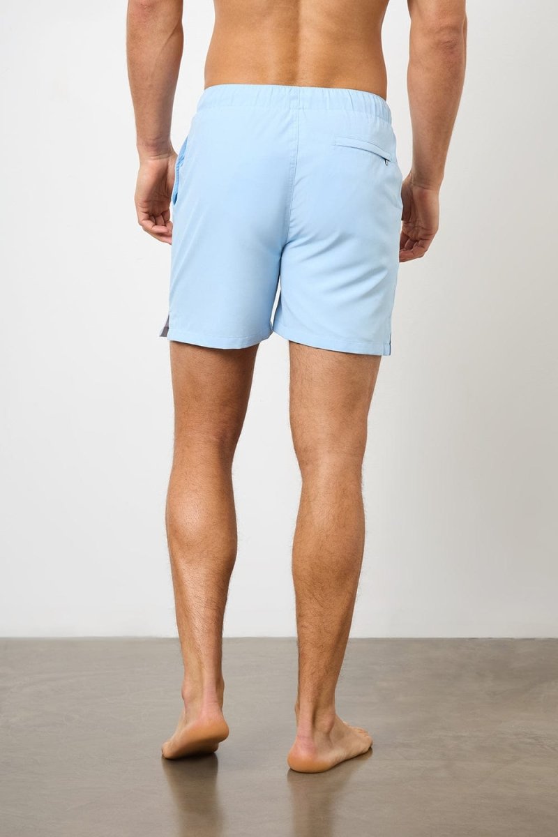Plain Swim Short in Soft Blue Longer Length
