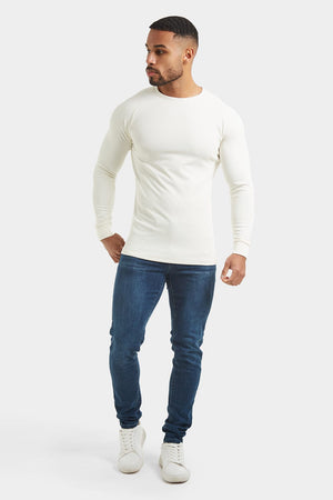 Textured Fashion T-Shirt in Ecru - TAILORED ATHLETE - USA