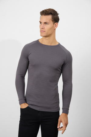 Textured Fashion T-Shirt in Battleship - TAILORED ATHLETE - USA