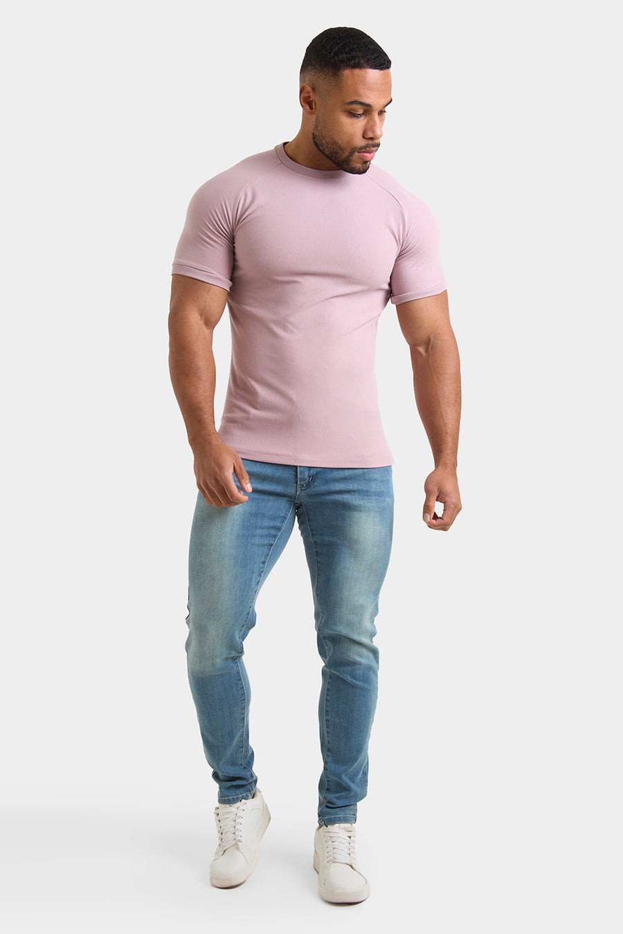 Textured Fashion T-Shirt in Dusky Pink - TAILORED ATHLETE - USA