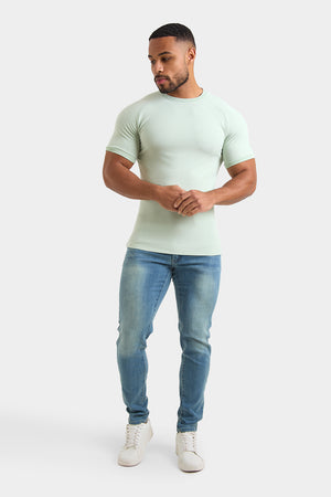 Textured Fashion T-Shirt in Mint - TAILORED ATHLETE - USA