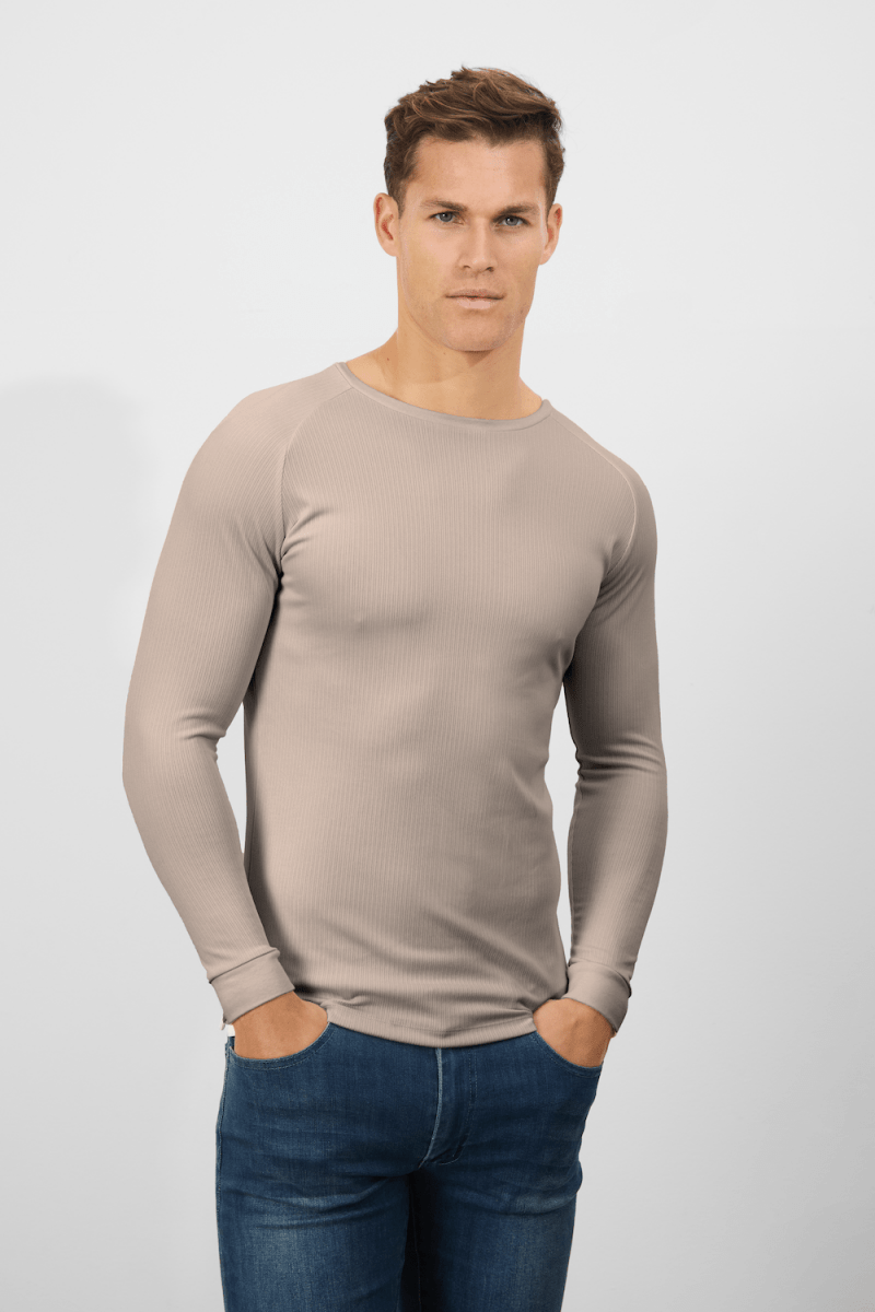 Textured Fashion T-Shirt in Neutral - TAILORED ATHLETE - USA
