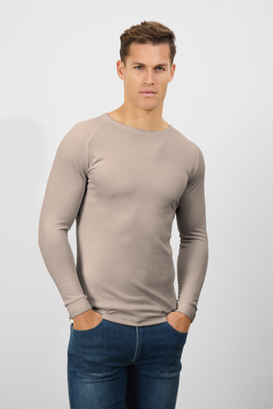 Textured Fashion T-Shirt in Neutral - TAILORED ATHLETE - USA