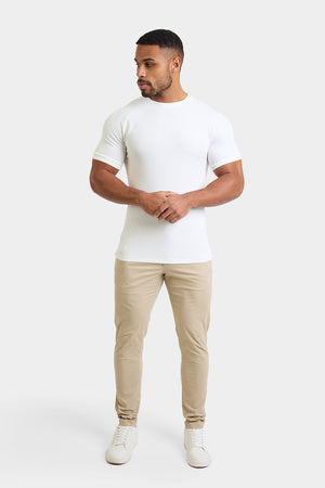 Textured Fashion T-Shirt in White - TAILORED ATHLETE - USA