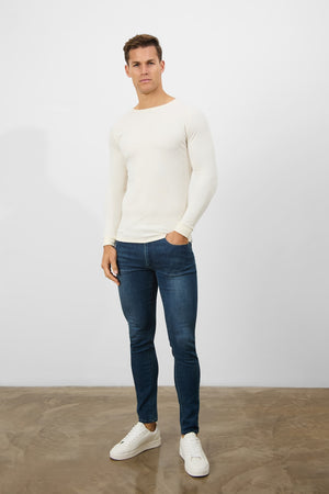 Textured Fashion T-Shirt in Winter White - TAILORED ATHLETE - USA