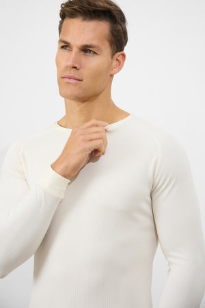 Textured Fashion T-Shirt in Winter White - TAILORED ATHLETE - USA