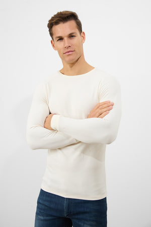 Textured Fashion T-Shirt in Winter White - TAILORED ATHLETE - USA