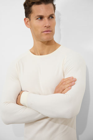 Textured Fashion T-Shirt in Winter White - TAILORED ATHLETE - USA